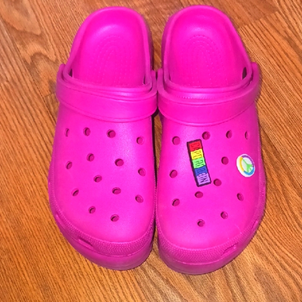 Pink Platform Clogs